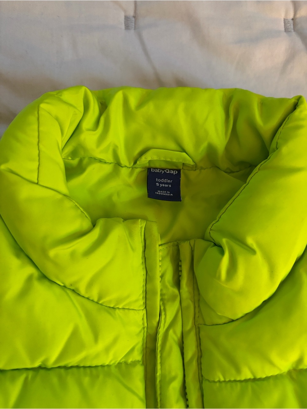 GAP Baby Neon Lime Green Toddler Puffer Vest